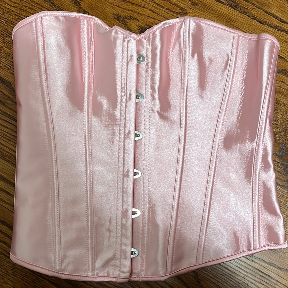 NWOT Pink Shiny Satin Princess Fairy Costume Corset